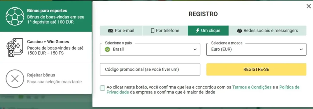 Cadastro na blaze